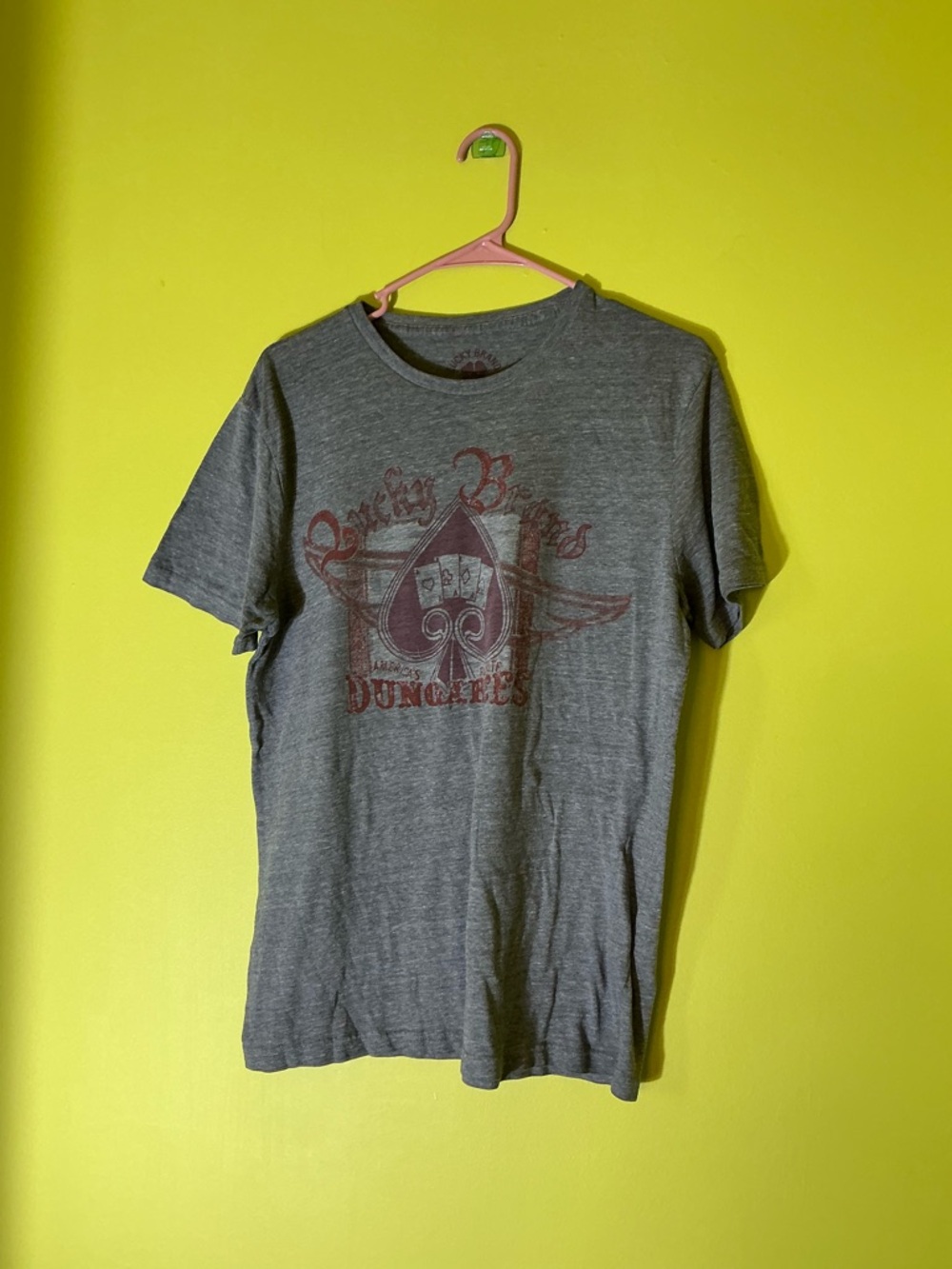 Lucky Brand Gray Tee with Maroon Graphic
